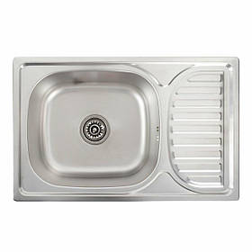 Кухонна мийка з нержавіючої сталі Platinum ДЕКОР 6642 (0,8/180 мм)