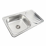 Кухонна мийка з нержавіючої сталі Platinum САТИН 7642 (0,8/180 мм), фото 2