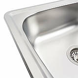 Кухонна мийка з нержавіючої сталі Platinum САТИН 7642 (0,8/180 мм), фото 4