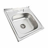 Кухонна мийка з нержавіючої сталі Platinum ДЕКОР 5050 (0,7/160 мм), фото 4