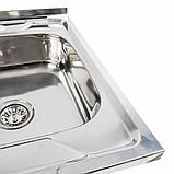 Кухонна мийка з нержавіючої сталі Platinum ПОЛІРОВКА 6060 R (0,7/160 мм), фото 3