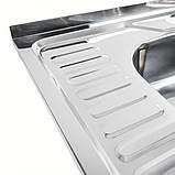 Кухонна мийка з нержавіючої сталі Platinum ПОЛІРОВКА 6060 R (0,7/160 мм), фото 4