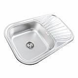 Кухонна мийка з нержавіючої сталі закруглена Platinum ДЕКОР 7848 (0,8/180 мм), фото 2