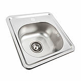 Кухонна мийка з нержавіючої сталі Platinum ДЕКОР 3838 (0,6/160 мм), фото 4