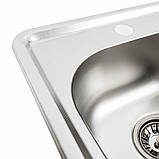 Кухонна мийка з нержавіючої сталі Platinum ДЕКОР 3838 (0,6/160 мм), фото 6