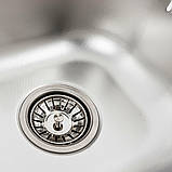 Кухонна мийка з нержавіючої сталі Platinum ДЕКОР 3838 (0,6/160 мм), фото 7