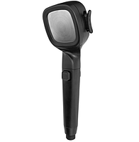 Насадка для душу під тиском RD-3042 4 режими з кнопкою включення, турбо-лійка для душу, чорна