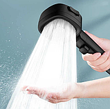 Насадка для душу під тиском RD-3042 4 режими з кнопкою включення, турбо-лійка для душу, чорна, фото 3