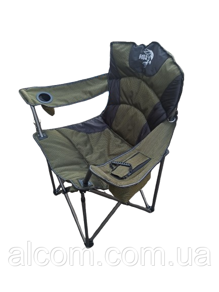 Крісло коропове стілець туристичний павук з кишенею та підсклянником, фото 1
