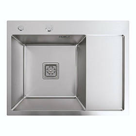 Мийка Platinum Handmade 650x500x230 L нержавійка (квадратний сифон 3,0/1,0). Сталева мийка для кухні
