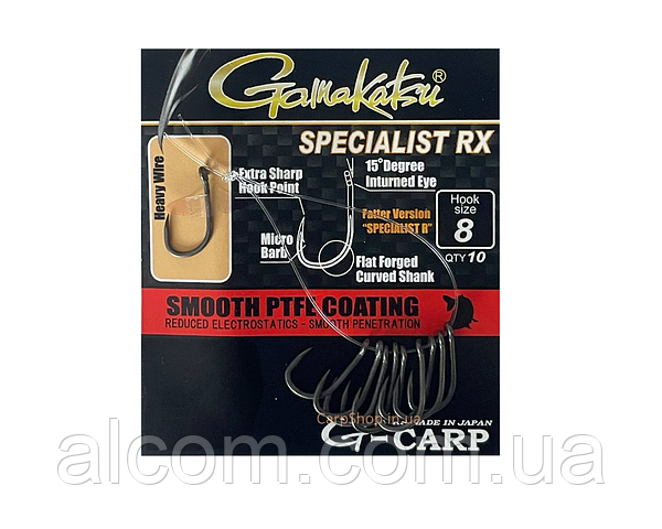 Гачки Gamakatsu №2 10шт G-carp specialist RX коропові