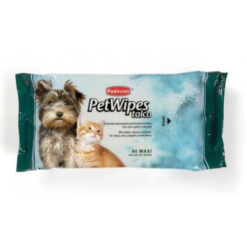 Pet Wipes Aloe/Очищаючі вологі серветки з алоє вера та зел. чаєм PADOVAN Pet Wipes Aloe 40 шт, фото 1