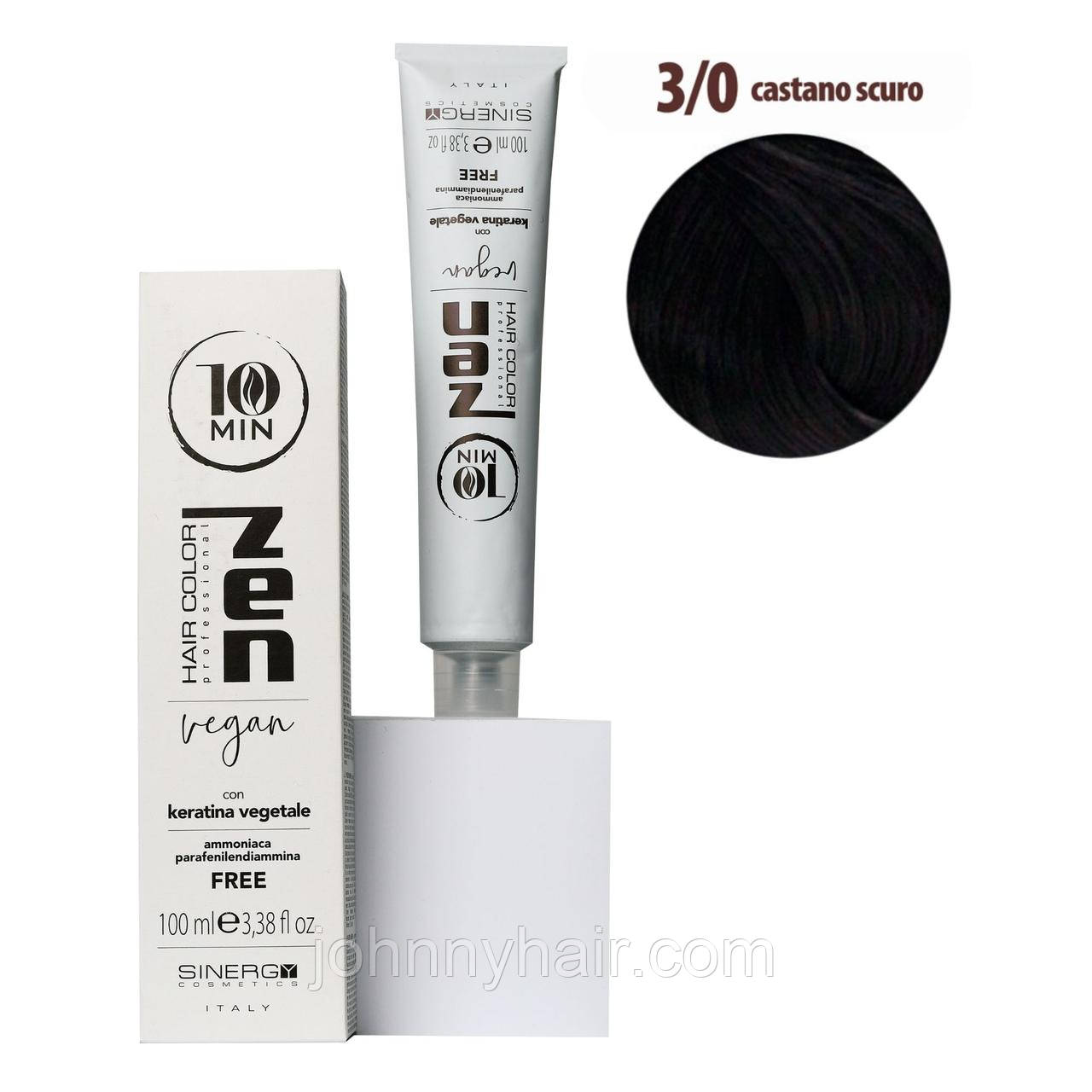 Тонуюча крем-фарба для волосся Sinergy ZEN 10min 3/0 темно коричневий, 100мл, фото 1