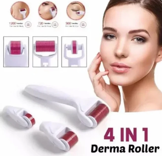 Мезоролер для обличчя й тіла 4 в 1 Meso Roller, Масажер для обличчя, Роликовий масажер "Мезоролер"