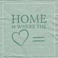 Салфетки бумажные "Home is where the love green"