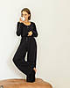 Жіноча домашня якісна практична піжама «Lana» матеріал трикотаж ангора в чорному кольорі, фото 7