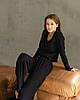 Жіноча домашня якісна практична піжама «Lana» матеріал трикотаж ангора в чорному кольорі, фото 6