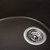 Гранітна мийка для кухні Platinum 5847 ONYX матова Темна скеля, фото 2