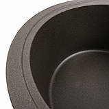 Гранітна мийка для кухні Platinum 5847 ONYX матова Темна скеля, фото 7