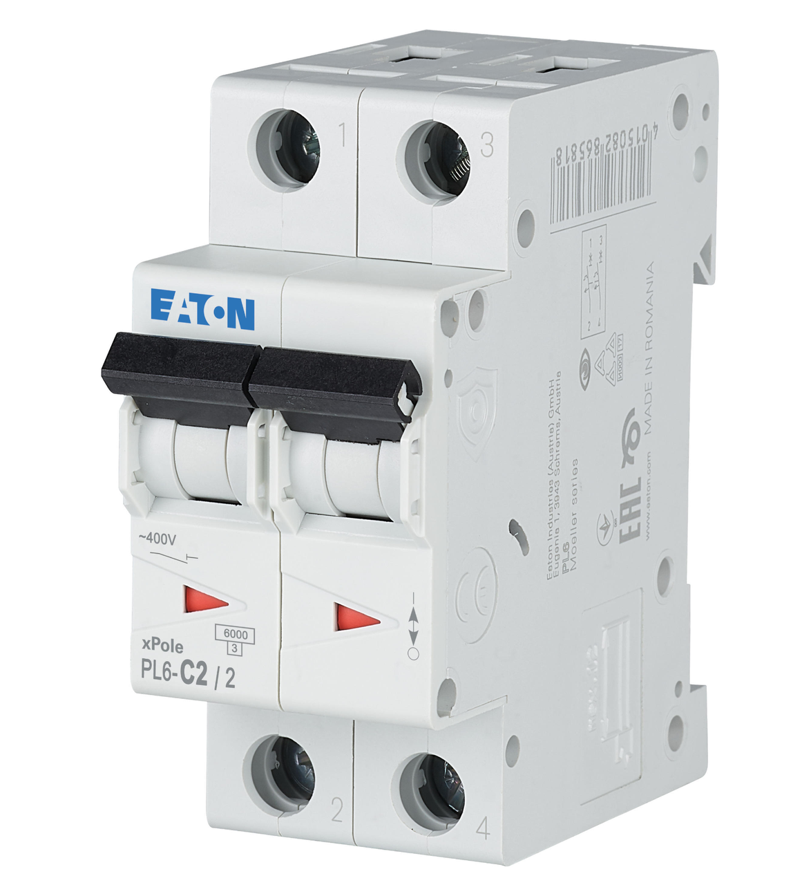 Автоматичний вимикач PL6-С2/2 2А 2р х-ка С 6кА Eaton