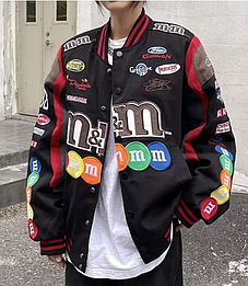 Бомбер оверсайз M&M чорний