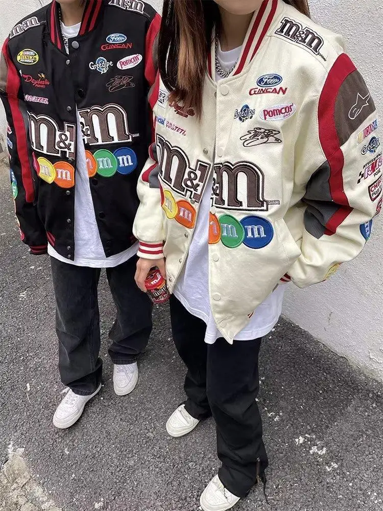 Бомбер оверсайз M&M білий