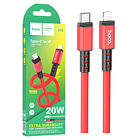 Кабель Type-C-Lightning Hoco X85 (20W/3А/1м) червоний, кабель для зарядки телефону Type-C