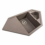Гранітна мийка для кухні Platinum 9950 PANDORA матова Дюна, фото 2