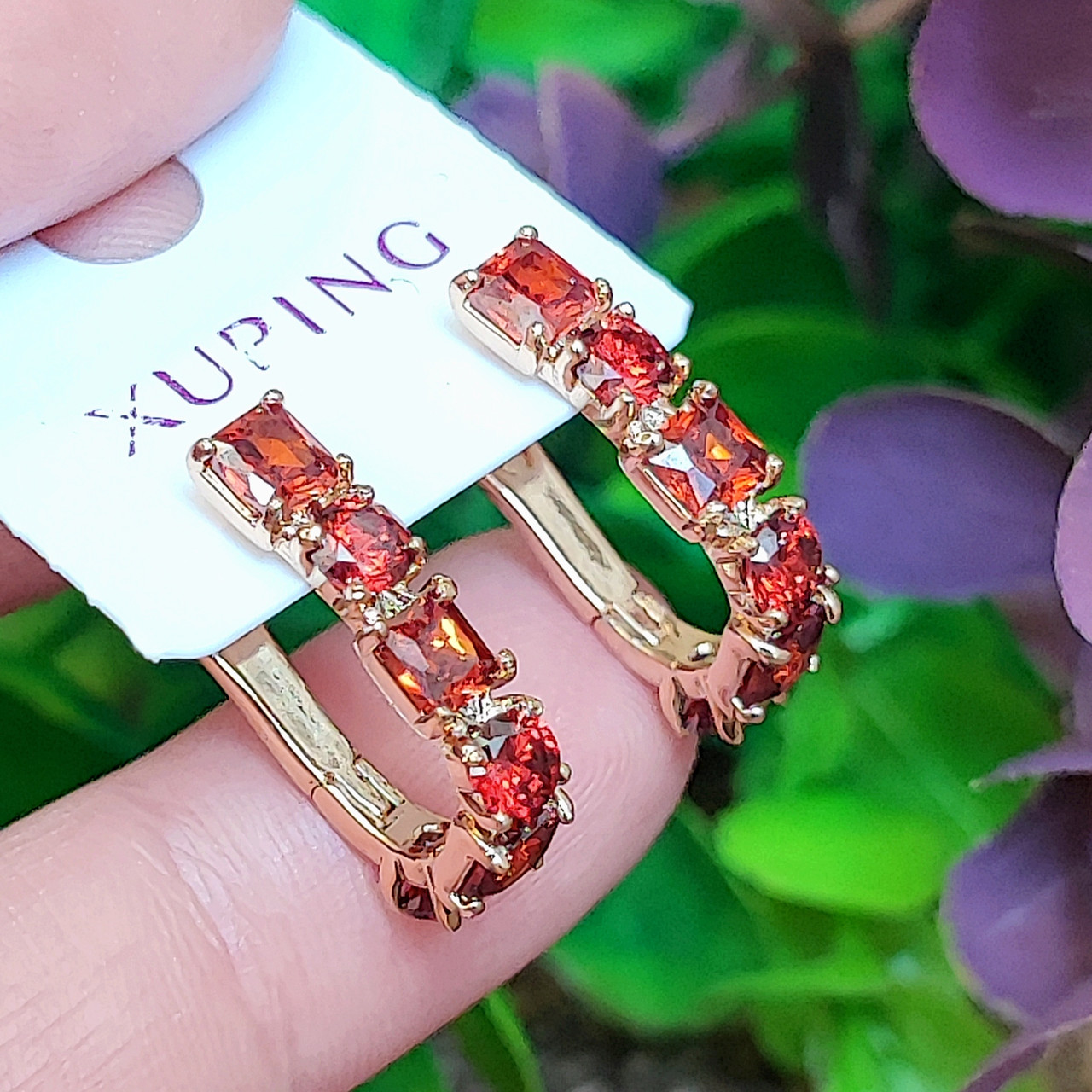 Сережки Xuping довжина 1.9см ширина 4мм медичне золото позолота 18К с1490