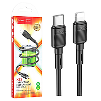 Кабель Type-C-Lightning Hoco X83 (20W/1м) чорний, кабель для зарядки телефону Type-C