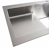 Кухонна мийка 78*50С R  нержавійка Platinum Handmade (поглиблена полиця, 3.0/1.0 мм). Мийка для кухні,, фото 7