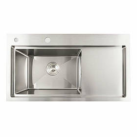 Кухонна мийка нержавійка 78*43 L Platinum Handmade (два отвори, круглий сифон 3,0/0,8). Мийки на кухню