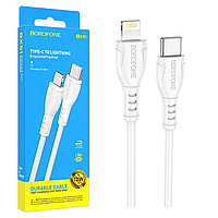 Кабель Type-C-Lightning Borofone BX51 (12W/1м) білий, кабель для зарядки iPhone Type-C
