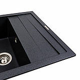 Гранітна мийка для кухні VALESO CASCADA 7050 матова Карбон, фото 2