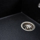 Гранітна мийка для кухні VALESO CASCADA 7050 матова Карбон, фото 4