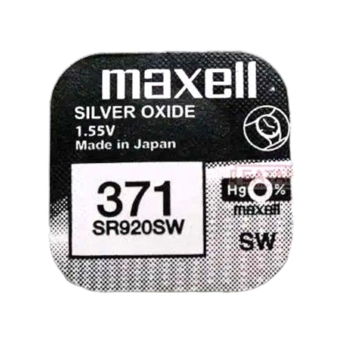 Бат.год. Maxell 371 (SR920SW) Silver oxide 1/10 батарейки для годинника, батарейка 371 для годинника