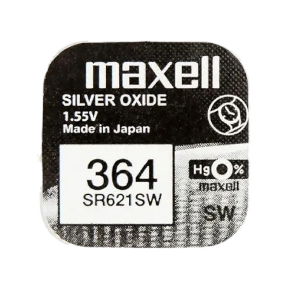 Бат.год. Maxell 364 (SR621SW) Silver oxide 1/10 батарейки для годинника, батарейки для іграшок