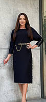 Плаття чорне нижче коліна Жіноча сукня елегантна нарядна великих і малих розмірів,Туречина