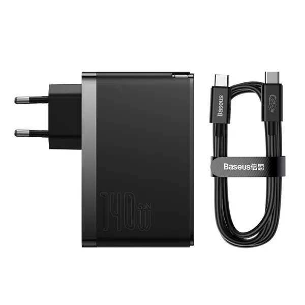 МЗП Baseus GaN5 Pro 140W Fast Charger USB-A/2USB-C USB-C (CCGP100201) black