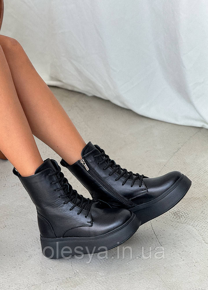 Черевики жіночі демісезонні чорна замша Розміри 36- 41, фото 1