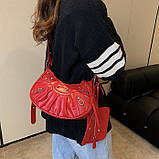 Жіноча сумка 603 1H-10622 багет крос-боді червона, фото 3