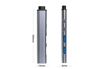 USB Хаб — розгалужувач USB 3.0 на 4 USB-порти для ноутбука, Перехідник для комп'ютера, телефона, спідниця хаб, фото 3
