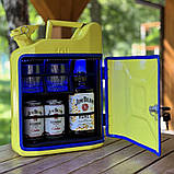 Каністра бар 10 л у жовтому кольорі з посудом - подарунок до дня захисника України, фото 4