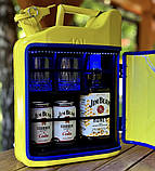 Каністра бар 10 л у жовтому кольорі з посудом - подарунок до дня захисника України, фото 5