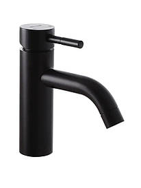 Змішувач для умивальника чорного кольору з неіржавкої сталі MIXXUS SUS-001-B з кріпленням на гайці