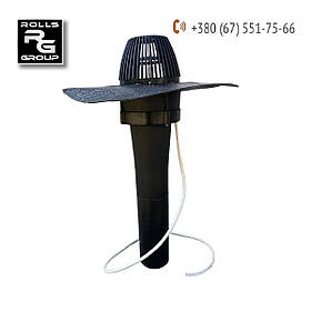 Покрівельна воронка DN110, h630мм, із електрообігрівом 230В, із бітумним полотном, Finland