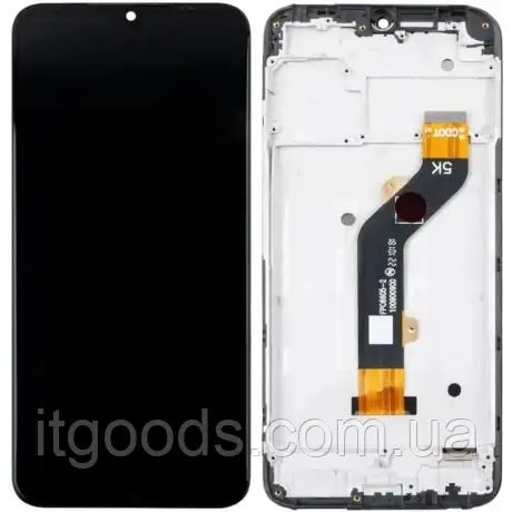 Оригінальний дисплей (модуль) + тачскрін (сенсор) з рамкою для Tecno Spark 8C KG5n, KG5k / Infinix Hot 12i, FPC6605 (чорний колір)