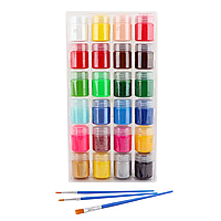 Гуаш фарби для малювання Набір «Art Nation» 24 кольори по 15 мл.+3 пензлики