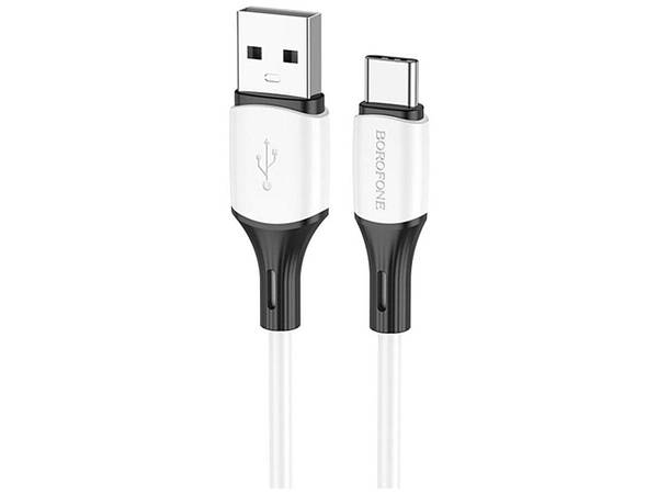 Кабель Borofone BX79 Type-C silicone charging data cable 3A/1 m white