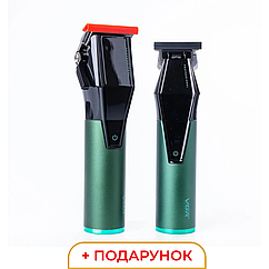 Професійний тример для волосся VGR акумуляторна машинка для бороди 8 насадок LED дисплей 2000 мАг Lugi